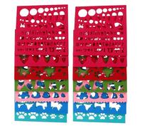 POPETPOP Kit de Feutrage de Laine 14 Pièces Modèles en Feutrine Colorée pour Débutants, Pochoirs DIY pour Loisirs Créatifs, Moules à Feutrage à L'aiguille pour Projets Couture et