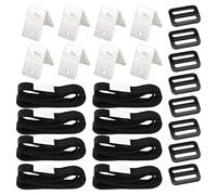 POPETPOP Kit de Fixation pour Enrouleur de Couverture de Piscine Solaire Sangles Adhésives et Plaques en PVC Polyester, Facile à Détacher et Transporter, 1 Set Noir
