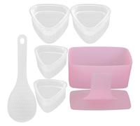 POPETPOP Kit de Moules à Onigiri Créatif en Pp avec Cuillère, Moule à Boule de Riz Multi-formes pour Fête et Réunion de Famille, Construction Solide et Design Pratique
