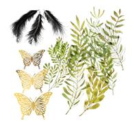 POPETPOP Kit DIY Cyanotype avec Pochoirs Plastique et Plumes Matériel de Création Artistique pour pour Activités de Groupe et Fêtes