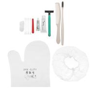 POPETPOP Kits D'hôtel Jetables Brosse à Dents Souple en Coton et Abs, Design Portable Léger, pour Voyage et Appartement, Couleur Aléatoire, 1 Set Complet