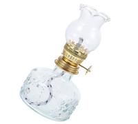 POPETPOP Lampe à Pétrole en Verre Petit Modèle Lanterne à Kérosène pour Usage Intérieur Lampe à Pétrole Résistante au Vent pour Décoration Mariage Restaurant et Fête Ambiance