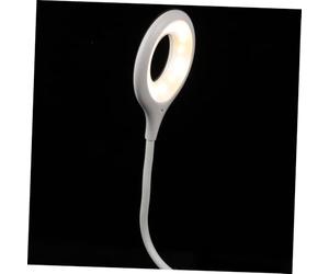 POPETPOP Lampe de Lecture 1w USB, à Col de Cygne Commande Vocale | PVC Blanc, Microphone Intégré et Led, pour Dortoirs D’étudiants et Postes USB