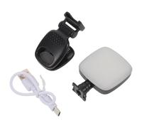 POPETPOP Lampe Selfie à Pince Noire D5 avec Anneau Lumineux et Miroir Intégré pour Éclairage Doux de Smartphone, Éclairage Maquillage, Vlogging et Streaming Vidéo, Lumière D’appoint