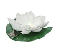 POPETPOP Lampe Solaire Flottante de Fleur Lotus pour Décoration de Jardin et Piscine, LED Blanche, Étanche, Décoration Bassin Extérieur, Éclairage Solaire Décoratif D'ambiance