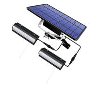 POPETPOP Lampe Solaire Murale Extérieure Étanche Ip55 Double Tête LED Blanc Froid 1 Unité Câble de Connexion Éclairage Jardin Terrasse Patio Applique à Recharge Solaire Polyvalente