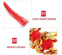 POPETPOP Lanternes Chinoises à Lotus avec Pompons Rouges Décoration Suspendue Festive pour Nouvel an et Fêtes Chaîne Ornement Traditionnel Rouge pour Mariage et Célébrations