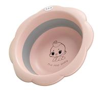 POPETPOP Lavabo Pliable pour Bébé Portable, Bassine Rétractable en Silicone Flexible, Capacité Grosse, Couleur Rose Nordique, pour Bain et Voyages, Facile à Transporter et Nettoyer, sans Déformation,