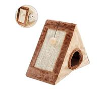 POPETPOP Lit Innovant pour Chat avec Griffoir en Sisal Et Rampes Dangle pour Chatons Marron Toilettage pour Animaux De Compagnie