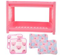 POPETPOP Lit Superposé pour Cobaye Et Hamster Multifonctionnel, Lit à Deux Couches en Matériau Résistant, Ensemble 5 Pièces Matelas Et Couvertures, pour Cage De Petits Animaux Et Lapins