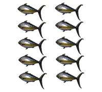 POPETPOP Lot de 10 Ballons Gonflables en Aluminium de Thon Décoration de Fête Thème de L’Océan Ballons Réalistes pour Anniversaire Garçon et Filles Décorations Poisson pour Piscine et