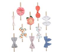 POPETPOP Lot De 10 Bandeaux Pour Bébé à Nœud Imprimé Coloré, Accessoires Coiffure Garçon Et Filles, Coton Doux, Adaptés Aux Photos Et Fêtes, Ensemble Mixte Bébé Filles Garçon