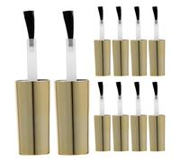POPETPOP Lot De 10 Bouchons De Bouteille De Vernis à Ongles Avec Brosse 10 Ml Capsules De Petites Bouteilles Dorées Pour Salon De Manucure Et Usage Professionnel