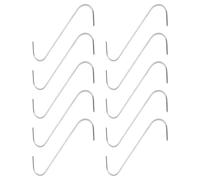 POPETPOP Lot de 10 Crochets en Acier Inoxydable Argentés pour Suspendre Viande et Poisson, 19cm, pour Boucherie et Épicerie, pour Organiser et Fumer