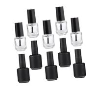 POPETPOP Lot De 10 Distributeurs De Vernis à Ongles Vides 15 Ml Flacons En Verre Transparent Et Noir Mat Petit Format Pour Manucure Voyage Et Remplissage Sans Fuite