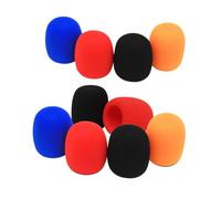 POPETPOP Lot de 10 Housses de Micro Ktv en Mousse Jetable Anti-Éclatement Résistantes aux Éclaboussures Protection Anti-Vent et Anti-Bruit pour Karaoké Conférences et Couleur Aléatoire