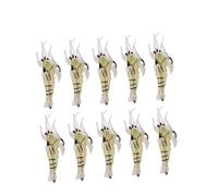 POPETPOP Lot de 10 Leurres De Pêche Souples en PVC De 4 Cm Imitation Crevettes Hameçons Intégrés Appâts Réalistes pour Pêche en Eau Douce Et Salée Cabillaud