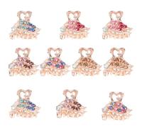 POPETPOP Lot de 10 Mini Pinces à Cheveux Métalliques Ornées de Strass Petites Griffes Colorées pour Coiffure Demi-Queue et Maintien Confortable des Mèches