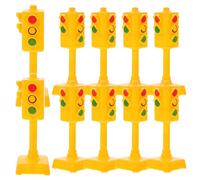 POPETPOP Lot de 10 Modèles de Feu de Signalisation en ABS Simulation Miniature à Trois Couleurs Décoration Thème Véhicules Accessoires pour Gâteaux D’Anniversaire Garçon et Filles Jeu