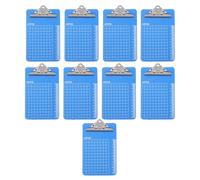 POPETPOP Lot de 10 Porte-documents en Plastique Bleu avec Clip et Crochet, Support de Papier Grand Format avec Règle Intégrée pour Fournitures de Bureau