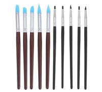 POPETPOP Lot de 10 Stylos à Graver et Pinceaux pour Nail Art 3 Mm Noir 8 Mm Bleu, Outil Multifonction en Silicone pour Manucure Professionnelle et Usage Domestique