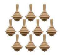 POPETPOP Lot de 10 Toupies en Bois Vierges à Peindre Gyroscopes en Bois pour Loisirs Créatifs Jouets Montessori pour Activités Éducatives et Présents D’Anniversaire Surface Lisse