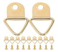 POPETPOP Lot de 100 Crochets Suspendre Triangulaires en Métal Vis pour Cadres Photo, Adaptés pour Tableaux, Œuvres d'Art et Décorations Murales la Maison