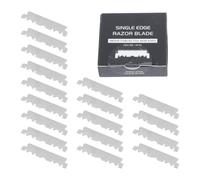 POPETPOP Lot de 100 Lames de Rasoir à Simple Tranchant en Acier Inoxydable Argenté, Facile à Utiliser et Réduisant L'irritation Peau, pour Salons de Coiffure et Voyages