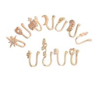 POPETPOP Lot de 11 faux anneaux de nez à clipser, anneaux de cartilage, tragus, faux piercing de nez, bijoux non perçants pour femmes, hommes, adolescentes