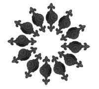 POPETPOP Lot de 12 Boutons de Meuble en Alliage de Zinc Finition Noire Mate Bouton Rond 24x20 Mm Trou Poignées Vintage pour Tiroir et Placard Accessoires Décoratifs Cuisine et Salle de