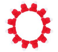 POPETPOP Lot de 12 Mini Chapeaux de Noël Tricotés Rouges Accessoires Décoratifs Faits Main pour Bricolage Créatif Ornements Légers pour Ateliers Écoles et Décoration Festive
