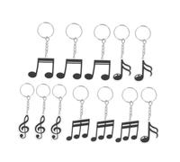 POPETPOP Lot De 12 Porte-Clés Rétro En Pvc Noir Décorations De Fête Musicales Colorées Thème Disco Karaoké Anniversaire Concert
