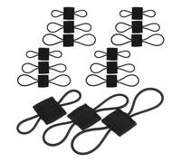 POPETPOP Lot de 15 Sangles Tactiques Élastiques Noires Fixations pour Paquet à Dos Outdoor Organiseur Multi-Tailles pour Randonnée Chasse et Camping Accessoires de Fixation Résistants