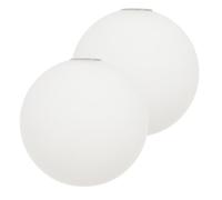 POPETPOP Lot de 2 Abat-jour en Verre Blanc pour Lampe Suspendue G9, Forme Globe, Remplacement Facile, Design Moderne pour Éclairage Intérieur Maison