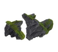 POPETPOP Lot de 2 Artificiels Flottants pour Aquarium Décor Rocheux Noir « Ciel D’Île Flottante » Cachette Naturelle pour Poissons Paysage Aquatique Micro-Paysage Décoratif