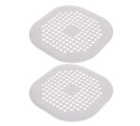 POPETPOP Lot de 2 Attrape-Cheveux pour Drain Carré, Grille d'Évacuation Anti-Cheveux Forme Arrondie Lisse, Matériau Épais, Facile à Installer, pour Salle de Bain Cuisine