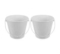 POPETPOP Lot de 2 Bacs Récupérateurs de Graisse Blancs 8x10,5x12 Cm pour Barbecue Extérieur, Collecteur D'huile en Métal, Récipient à Jus de Cuisson, Accessoire Pratique pour Nettoyage