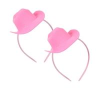 POPETPOP Lot de 2 Bandeaux Serrage-tête Rose Mini Chapeaux de Cowgirl, Accessoires Western pour Femmes et Filles, Bandeaux Cowgirl Disco pour Fête Anniversaire et Danse Carrée