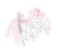 POPETPOP Lot de 2 Boîtes à Bonbons en Fer Blanches et Roses Boîte à Dragées de Mariage Décorative de Citrouille Coffrets Présents pour Fêtes Shower et Anniversaires