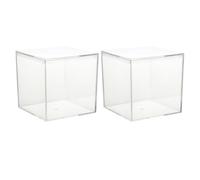 POPETPOP Lot de 2 Boîtes Carrées Transparentes à Bonbons 10 CM en Plastique Boîtes de Rangement Multifonctions pour Bijoux et Confiseries Emballage Présent pour Mariage et Fêtes
