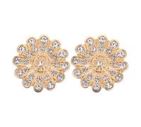 POPETPOP Lot de 2 boutons de manchette en strass : boutons de manchette à fleurs scintillantes, accessoires de bijoux pour chemises classiques