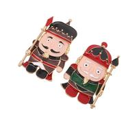 POPETPOP Lot de 2 Broches Casse-noisette Mignonnes en Alliage Émaillé, Accessoires Légers et Polyvalents pour Paquet et Vêtements, pour Occasions Spéciales de Noël