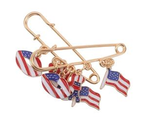 POPETPOP Lot de 2 Broches Épingle Décorative Drapeau Américain en Métal Émaillé, Accessoire Patriotique pour Paquet à Dos et Vêtements, pour Événement Politique et Jour de L’indépendance,