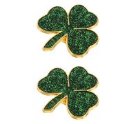 POPETPOP Lot de 2 Broches Trèfle Irlandais Vert Émail, Alliage Solide, Pin's Décoratif pour Saint-patrick, Accessoires Femme pour Fête et Tenue Quotidienne, Bijoux Épingle Revers Chance