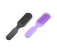 POPETPOP Lot De 2 Brosses à Cheveux De Massage Pour Femme 2pcs Taille Moyenne Peigne Démêlant Pour Cuir Chevelu Sensible Cheveux Secs Et Mouillés Couleur Noir Et Violet