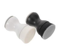 POPETPOP Lot de 2 Brosses Nettoyantes Manuelles Visage Double Embout Brosse Exfoliante Douce pour Peau Sensible Mini Brosse 7 CM en Blanc et Noir Outil Polyvalent pour Soin et
