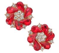 POPETPOP Lot de 2 Cache-boutons en Strass : Amovibles à Clipser pour Vêtements pour Femmes, pour Chemisiers, Boutons de Manchette Et Accessoires