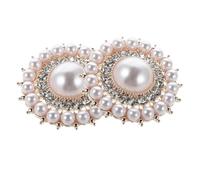 POPETPOP Lot de 2 Clips Amovibles pour Chaussures de Mariage en Métal avec Perles Nacrées Boucles Décoratives pour Talons Hauts Femme Accessoires Élégants pour Travail et Cérémonie