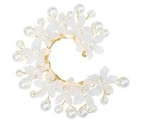 POPETPOP Lot de 2 Clips D’Oreilles sans Perçage Fleur et Perle Boucles D’Oreilles Grimpantes Minimalistes en Métal Résistant Accessoires Vintage Légers pour Mariage Cérémonie et Séances