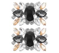 POPETPOP Lot de 2 Clips Décoratifs pour Chaussures de Mariage en Alliage Gris, Boucles Amovibles avec Cristaux, Ornements Élégants pour Chaussures Féminines, Accessoires pour Soirées